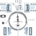 Universal Garage Door Lock Kit with Spring Latch and Keyed Handle for Single/Double Garage Door 7' - 18' Wide