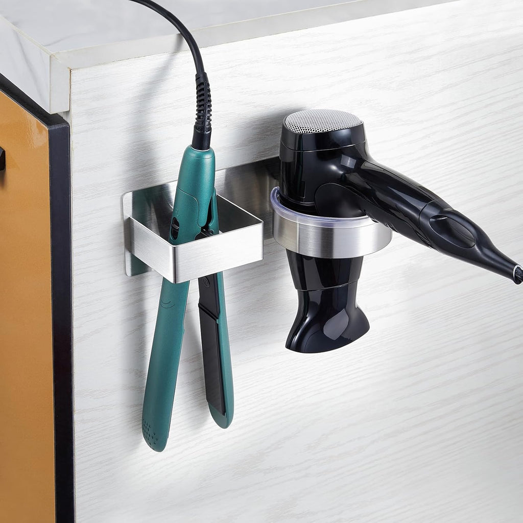 Hair Dryer Holder Wall Mounted, Hair Straightener Holder, Blow Dryer Holder Adhesive, Hair Tool Organizer for Flat