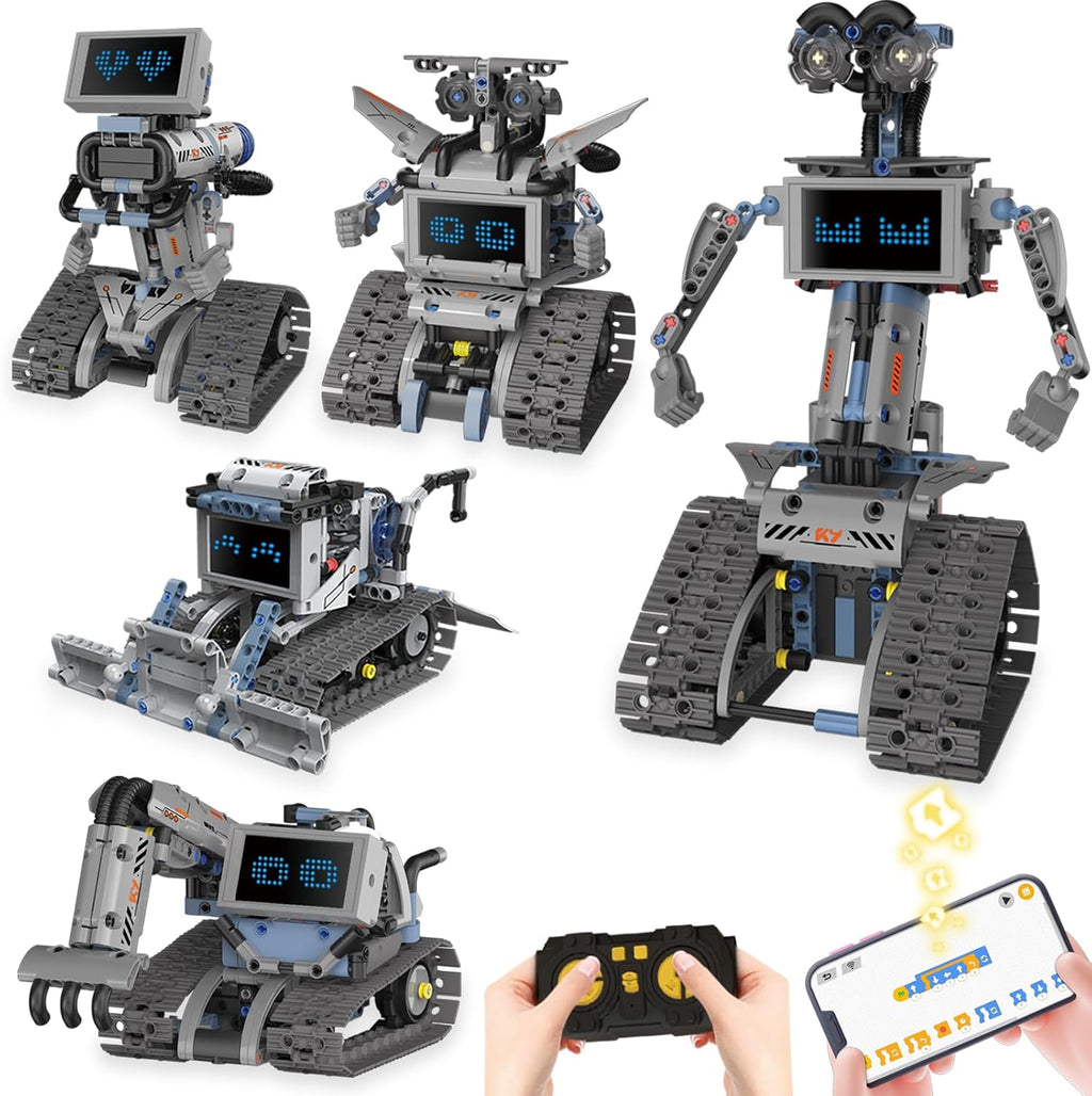 Robot Building Kit with APP/Remote Control STEM Gifts for Boys Age 8-16,Technic Coding Robotic Toys for Kids