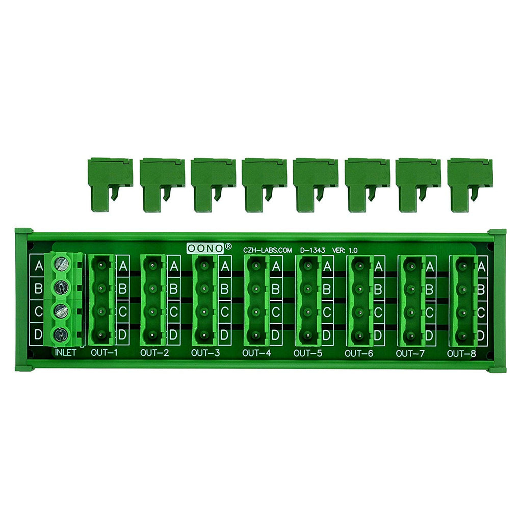 DIN Rail Mount 30A/300V 8x4 Position Pluggable Terminal Block Distribution Module