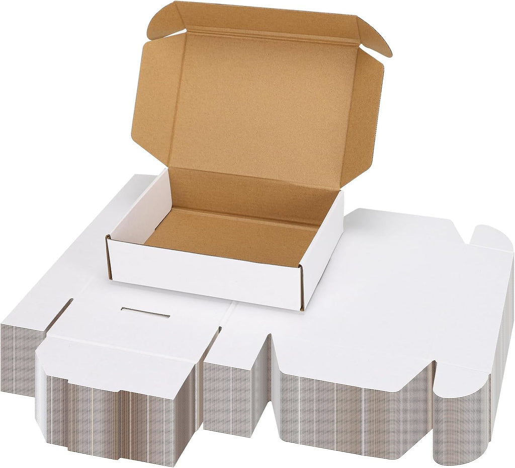 50 Pack 8x6x2 inch Small Shipping Boxes, White Mailing Boxes