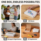7" x 5" x 1" White Corrugated Cardboard Shipping Boxes Set of 50