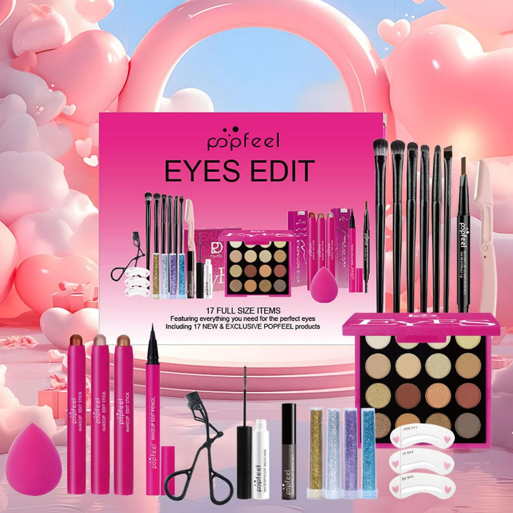 Eyes Makeup Sets Makeup Kits for Teens,with 16 Colors Eyeshadow Palette,Makeup Brushes,Eyeshadow Stick,Eyebrow