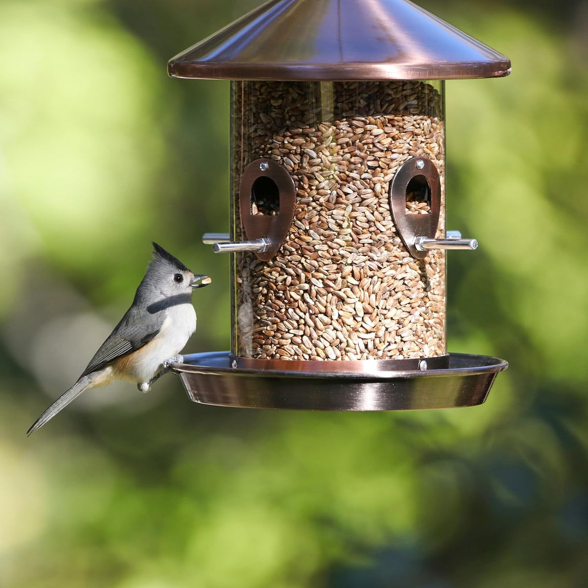 Large Metal Bird Feeder for Outdoors Hanging, Tube Bird Feeders