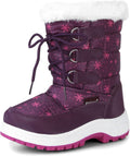 Kids Girls Insulated Fur Winter Warm Snow Boots Toddler/Little Kid | Water-Resistant,Side Zipper,Thick Warm