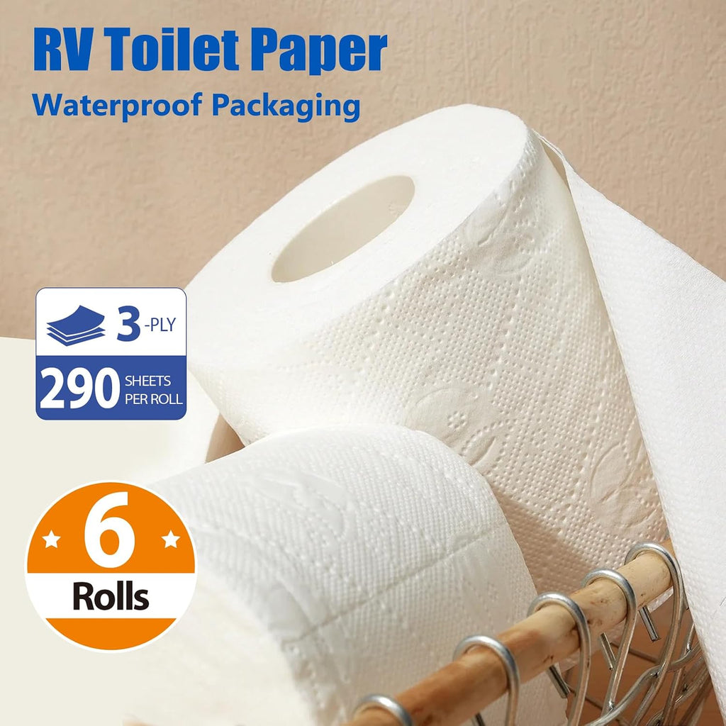 RV Toilet Paper, Rapid Dissolve Septic Safe Camper Toilet Paper
