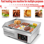 110V 3000W 22" Electric Griddle Grill for Home Commercial,Adjustable Temp