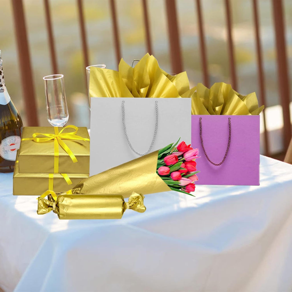 120 Sheet Gold Tissue Paper HMUIKFRY 20x12 Inch Wrapping Paper