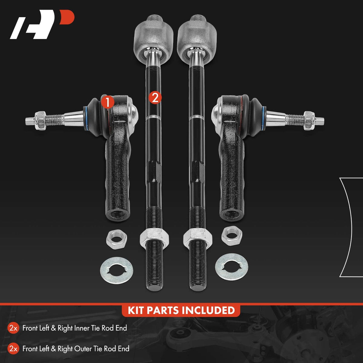 A-Premium Front Inner and Outer Tie Rod End Kit