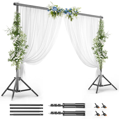 10x10FT Backdrop Stand, Background Support Kit for Photography, 2 Adjustable Backdrop Supports, 4 Crossbars, 4