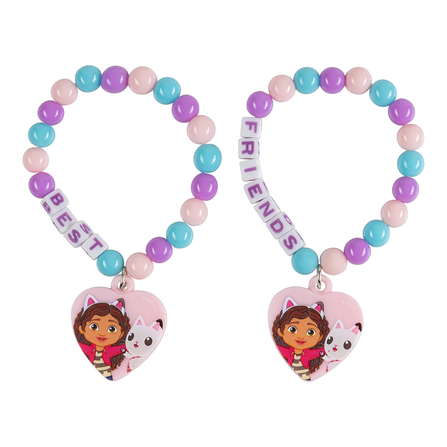 Gabby's Dollhouse Girls BFF 6 Piece Toy Jewelry Box Set with 2 Rings, 2 Bead Bracelets and Snap Hair Clips Ages 3+