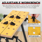 Folding Workbench w/Vise, 8-12" Adjustable Width, Portable