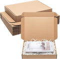 Brown Shipping Boxes 13x10x2" 25 Pack - Corrugated Cardboard Box Mailers for Small Business, Kraft Medium Literature