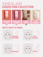 Color Bloom Dayglow Liquid Blush Makeup for Cheeks Shimmer Finish - Devoted