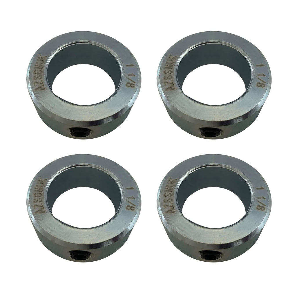 Shaft Collars 1-1/8" Bore Solid Steel Style Zinc Plated Set Screw 4 Pieces