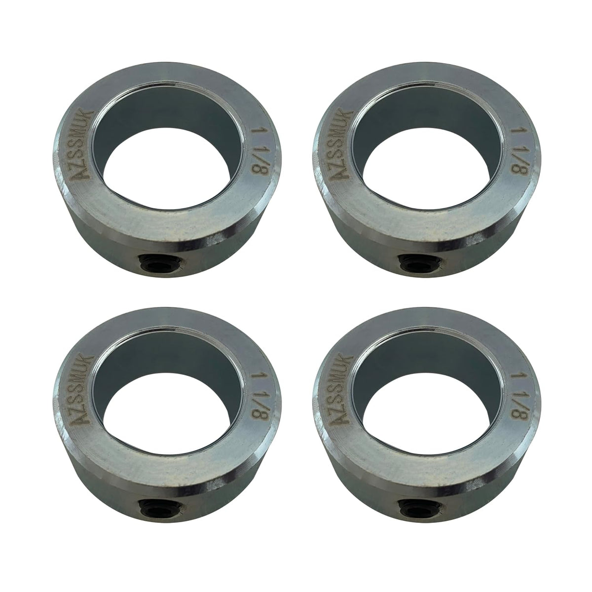 Shaft Collars 1-1/8" Bore Solid Steel Style Zinc Plated Set Screw 4 Pieces