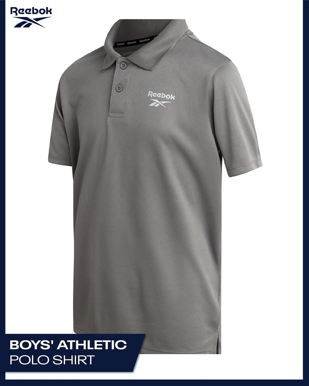 Boys Dry Fit Short Sleeve Golf Polo Shirt for School & Sports | Moisture-Wicking Stretch Fabric with a Two-Button