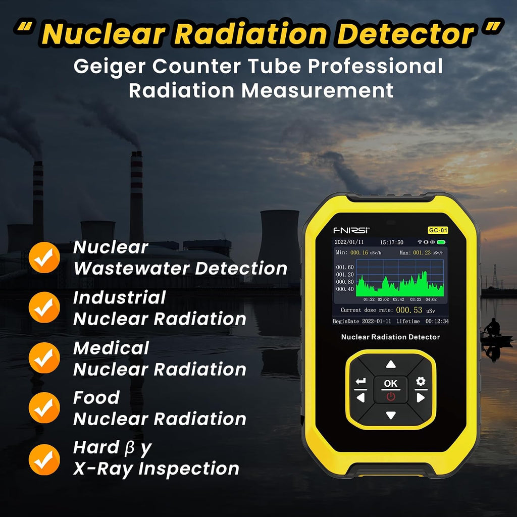 Geiger Counter Radiation Detector, Dosimeter Radiation Detector with LCD Display, Portable Handheld Beta Gamma X-ray