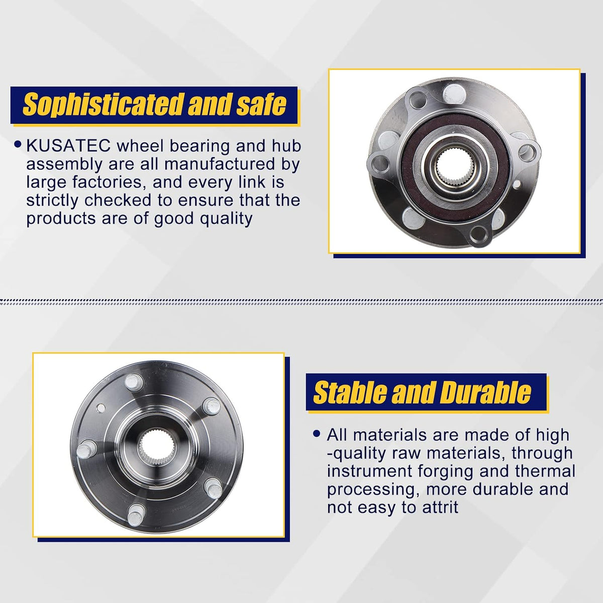 KUSATEC 512460 Front/Rear Wheel Bearing and Hub Assembly