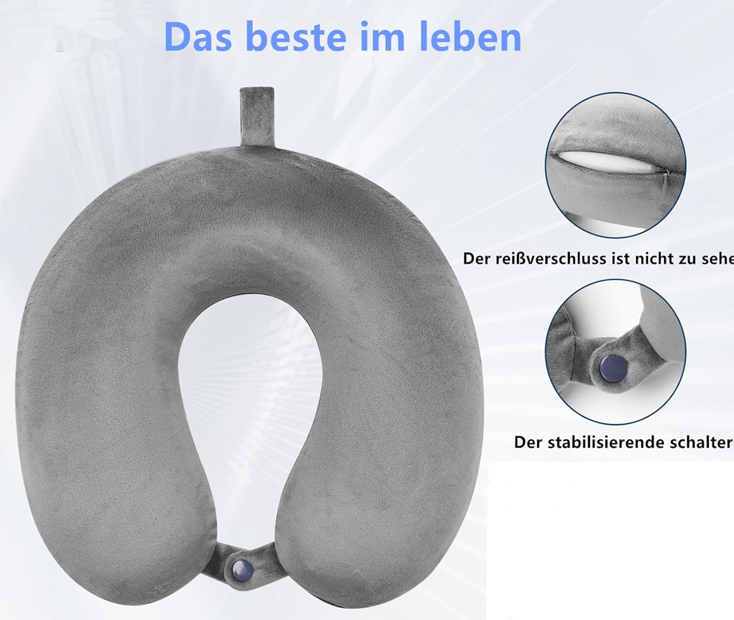 Travel Pillow 100% Pure Comfortable U Shape Memory Foam Pillows Neck and Head Support Portable Travel Neck Pillow