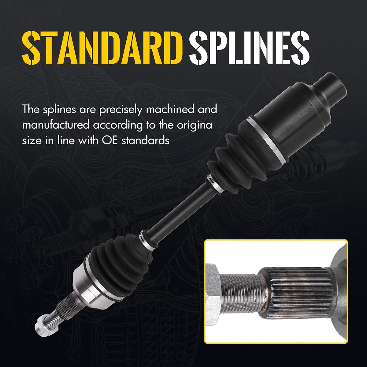KUSATEC CV Axle Shaft Assembly, Replace# 66-1517