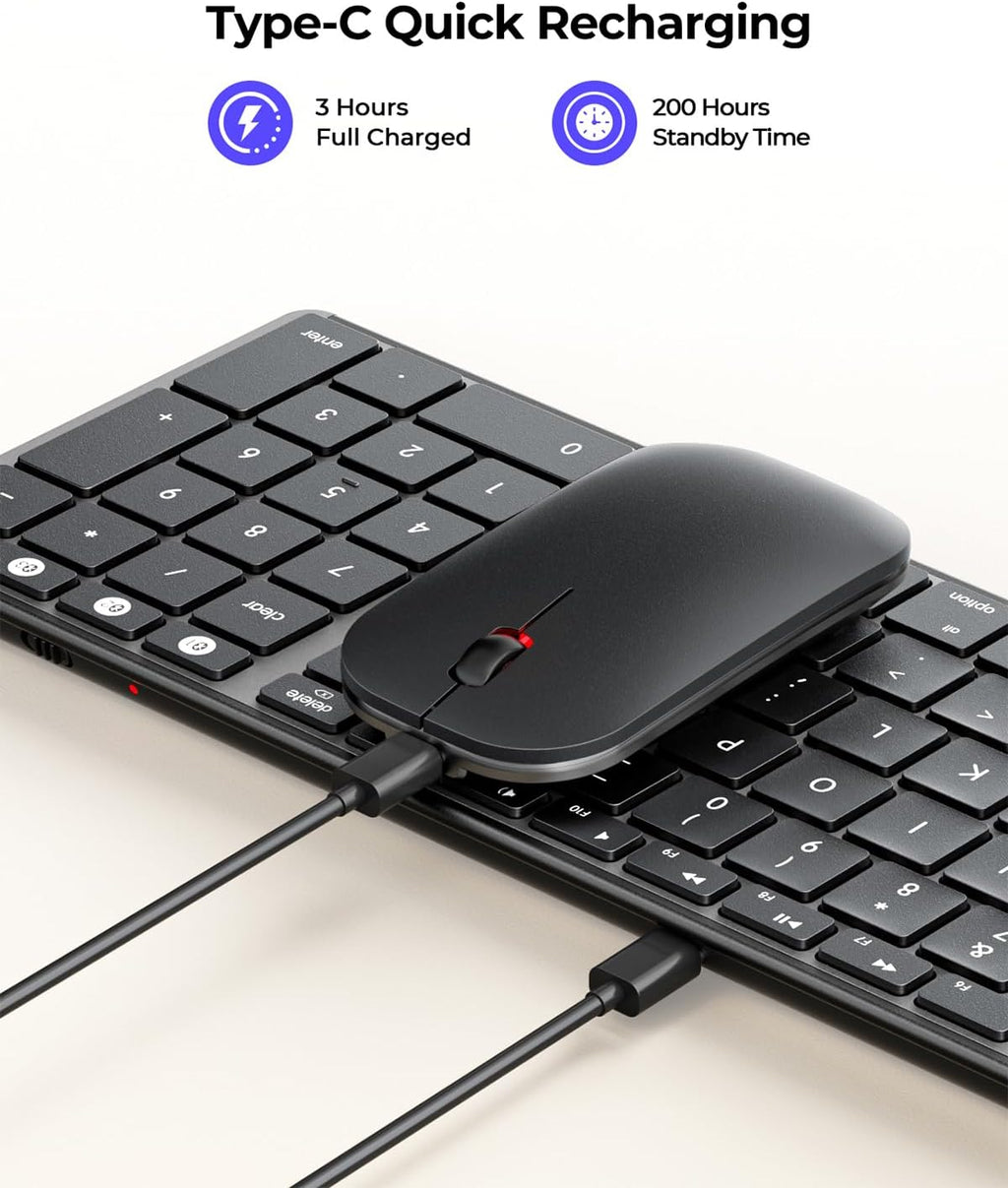 SKM64-2 Bluetooth Keyboard and Mouse Combo for Mac, MacBook and iPad | Multi-device Bluetooth switching, quiet