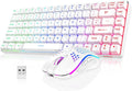 K84 Wireless Keyboard and Mouse Combo, Rainbow Backlit Rechargeable Battery, 75% Layout TKL Ultra Compact Gaming