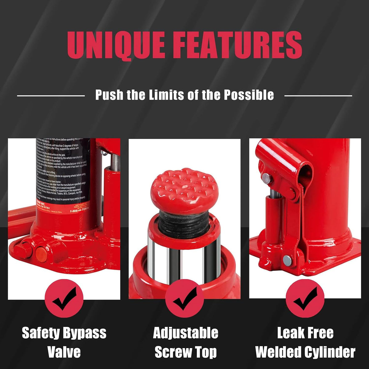 4 Ton (8,000 LBs) Hydraulic Welded Bottle Jack with Storage Case