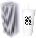 Disposable Plastic Drinking Straws, Straight 7.75-Inch, Clear, 250 Count