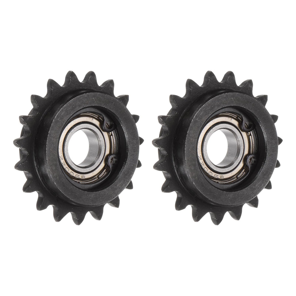 uxcell 2pcs ANSI #25 / DIN(ISO)04C Roller Chain Idler Sprocket 10mm Bore