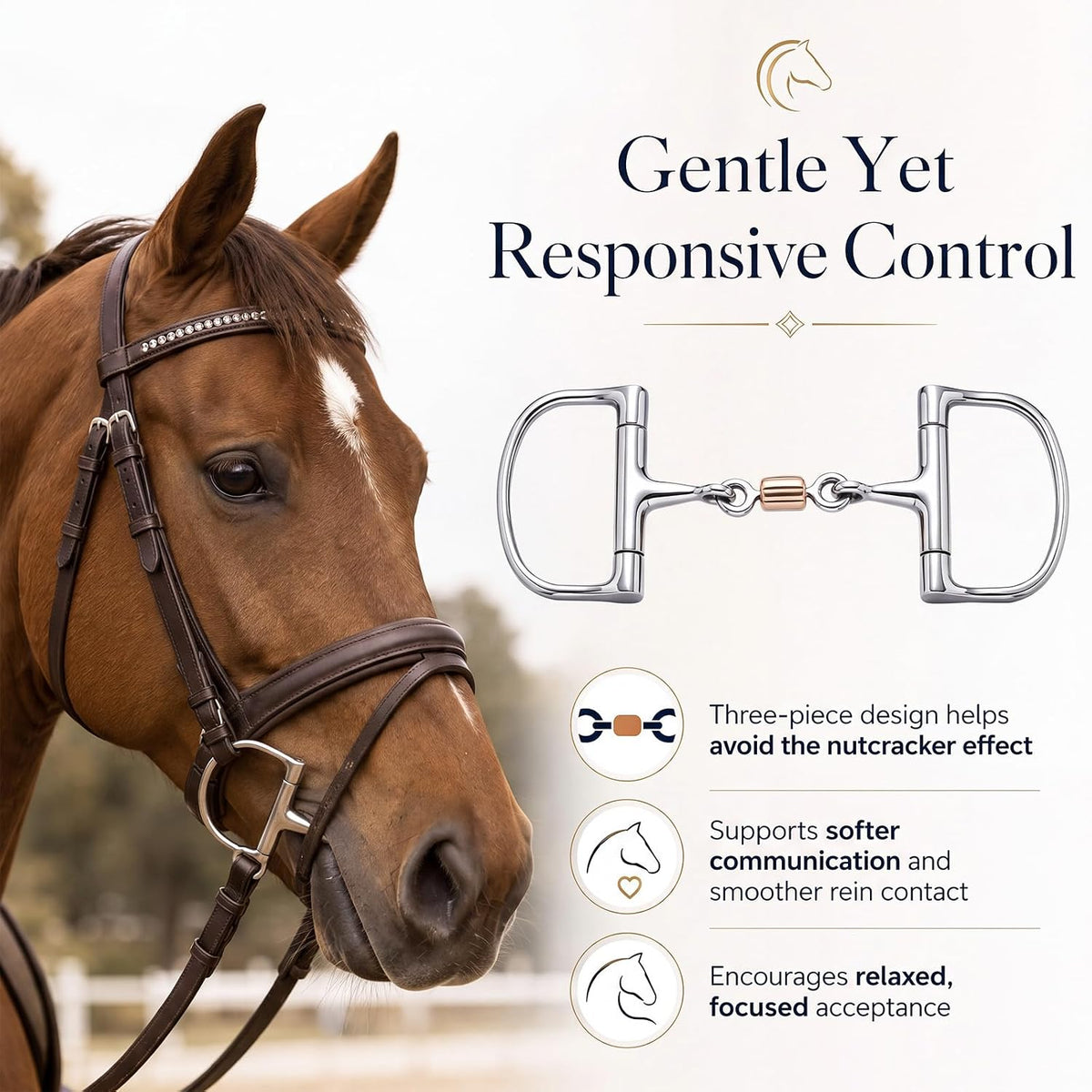 Horse Snaffle Bit Copper Roller D Ring Snaffle Bit