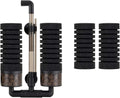 Aquarium Double Sponge Filter, Comes with 2 Spare Sponges, 1 Bag of Bio Ceramic Media Balls, Quiet Submersible Foam