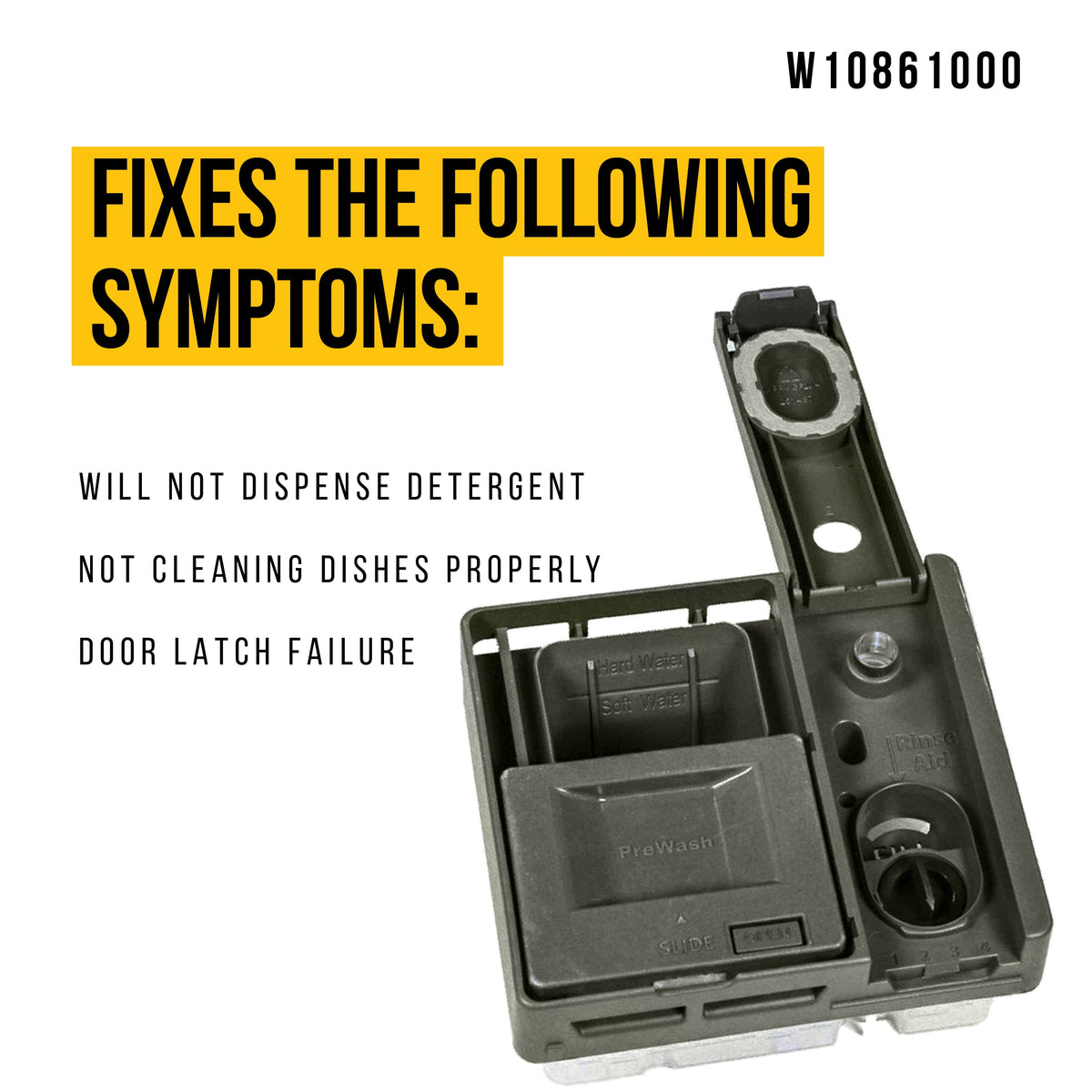 Dishwasher Detergent Dispenser for Whirlpool MDB8969SDH2