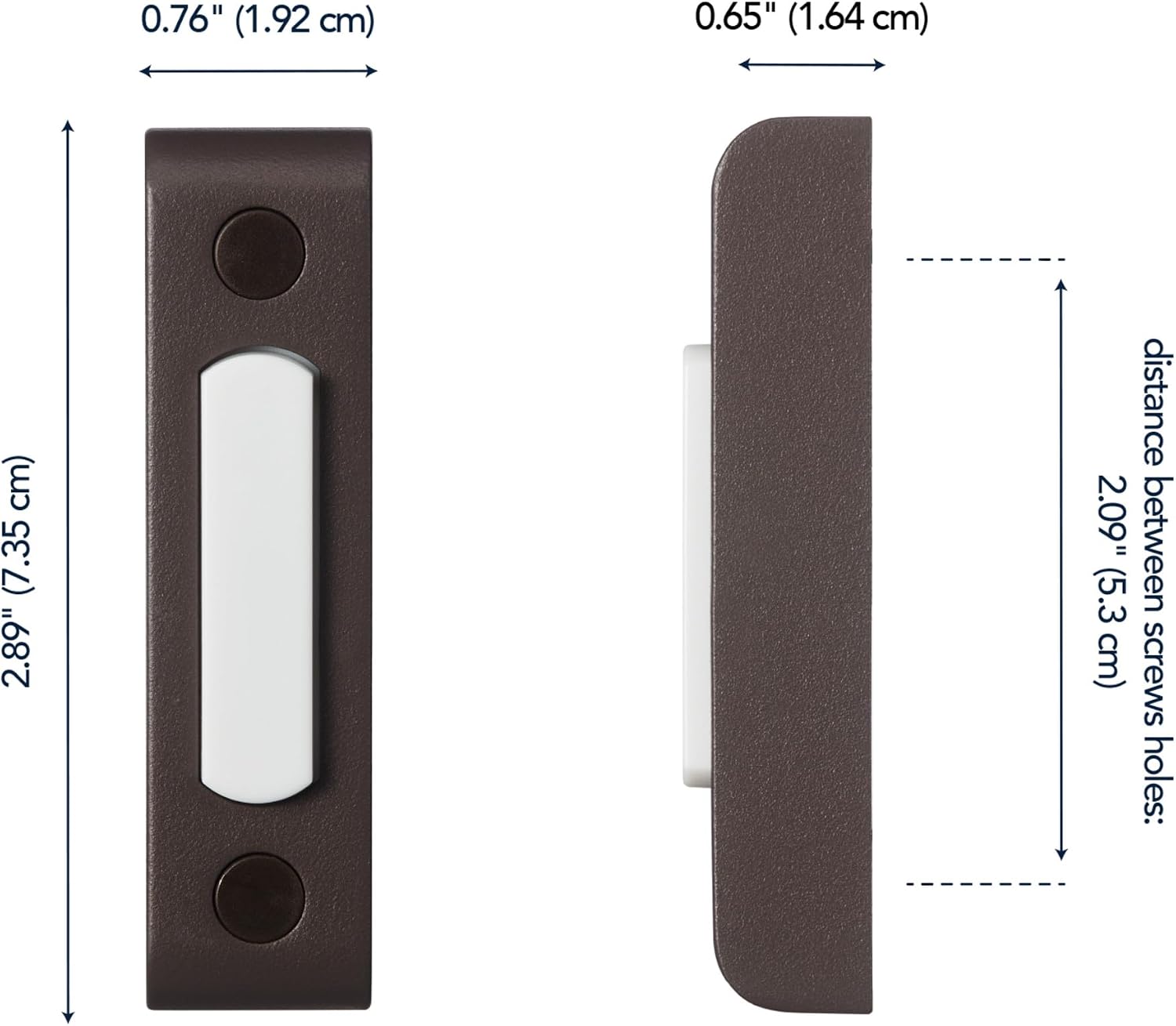 Wired Push Doorbell Button, Oil-Rubbed, Bronze, Metal, Lighted, Surface Mount, Home Improvement, Outdoor