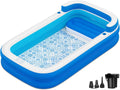 Extra Large Inflatable Pool for Adults 120"x85"x26" – Blow Up Pool with Seats & Backrest, Fits 10 Adults, Air Pump