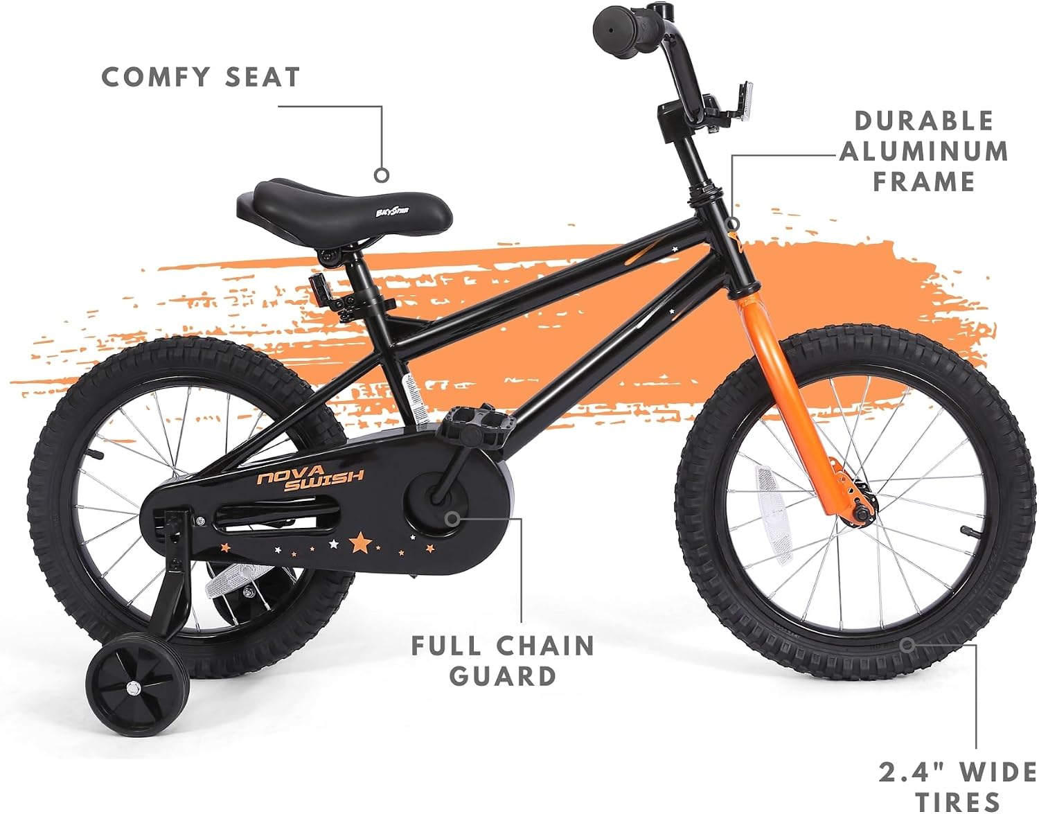Kids Bike with Training Wheels, BMX Bicycle with Pedals for 2-4 Year Old Boys Girls, Birthday Gift