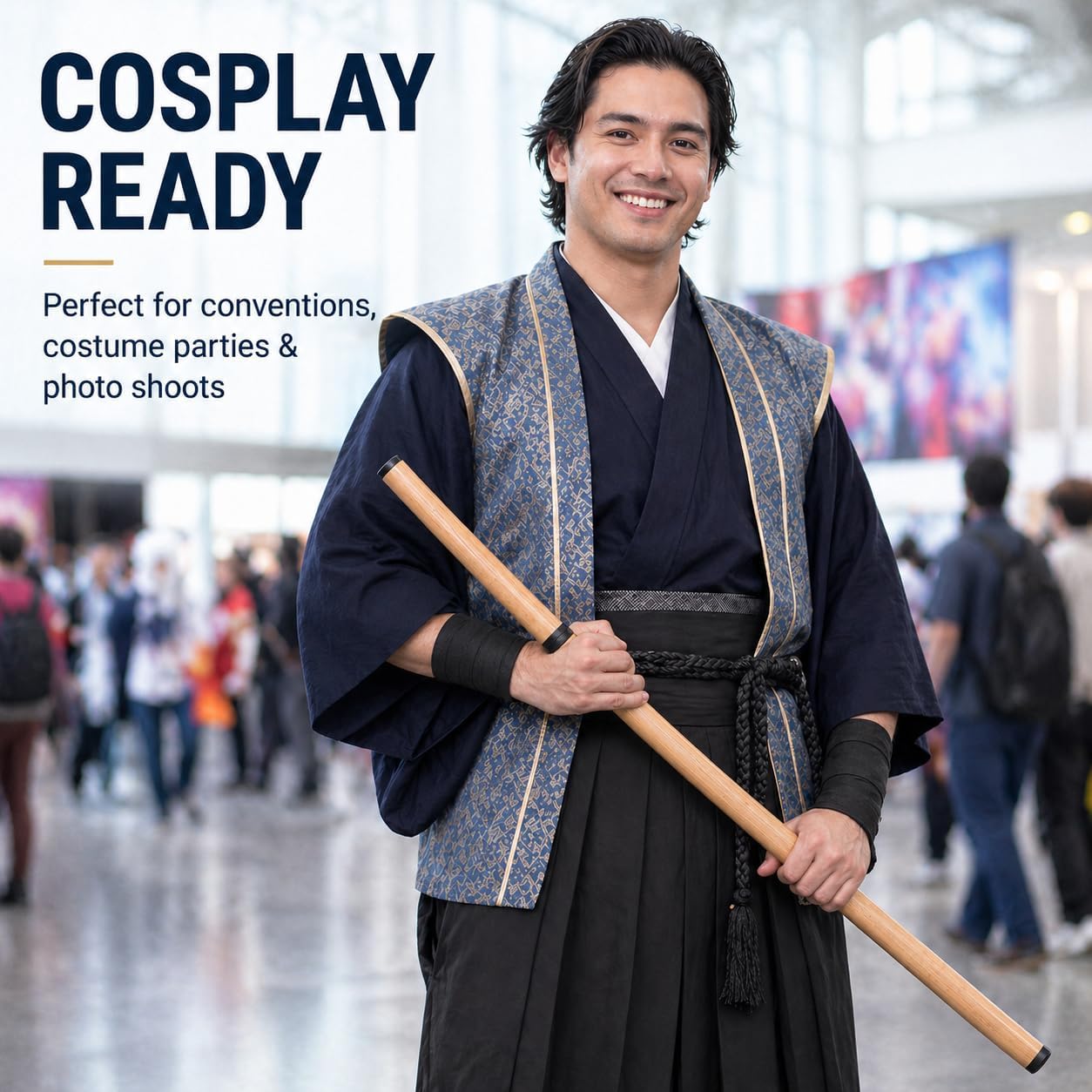 Wooden Sword Bamboo Practice Sword - 40" Cosplay Prop Sword, Martial Arts Training, Anime Prop, Lightweight Sparring