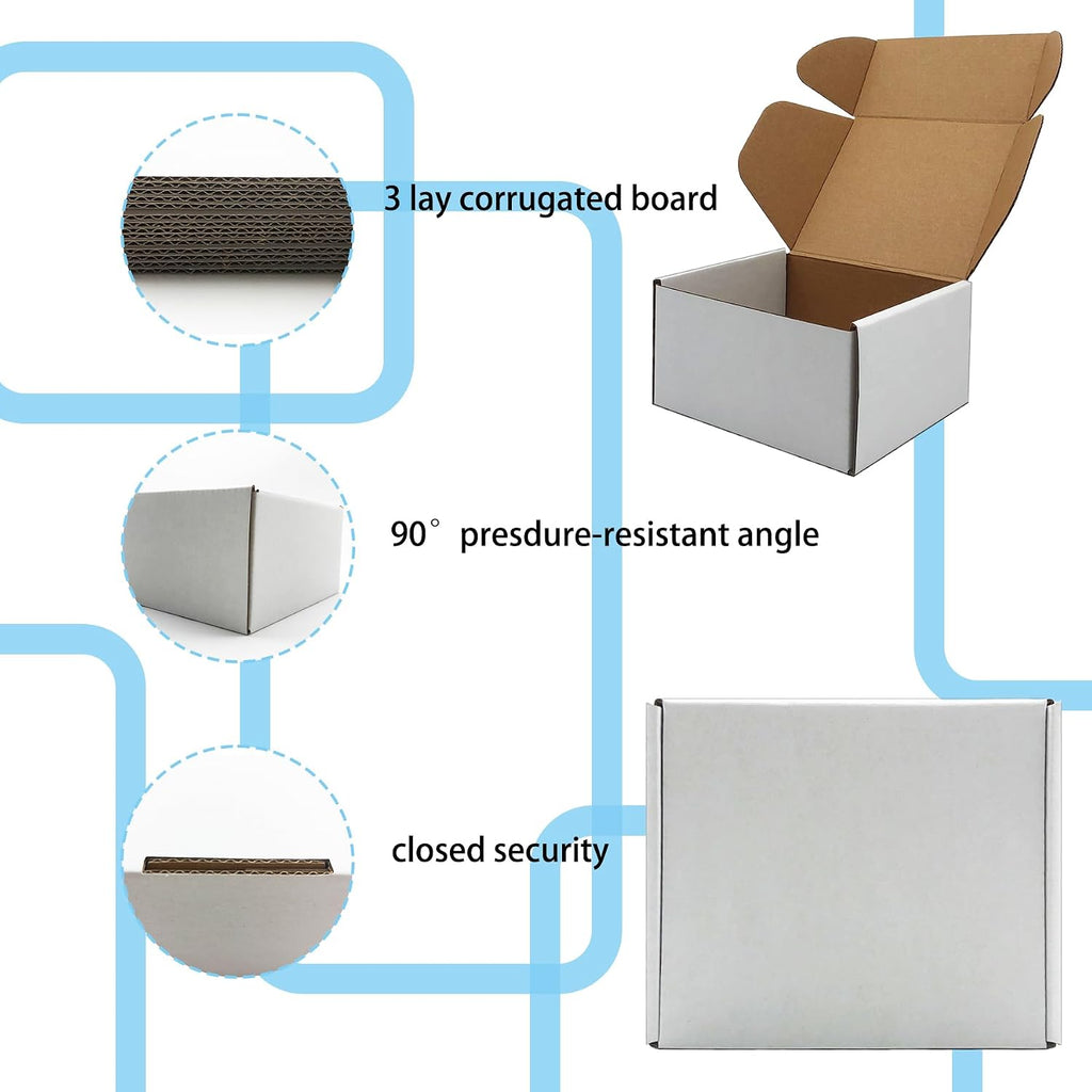 6x5x3 inch White Shipping Boxes 25 Pack,Small Gift Boxes,Bulk of Mailers