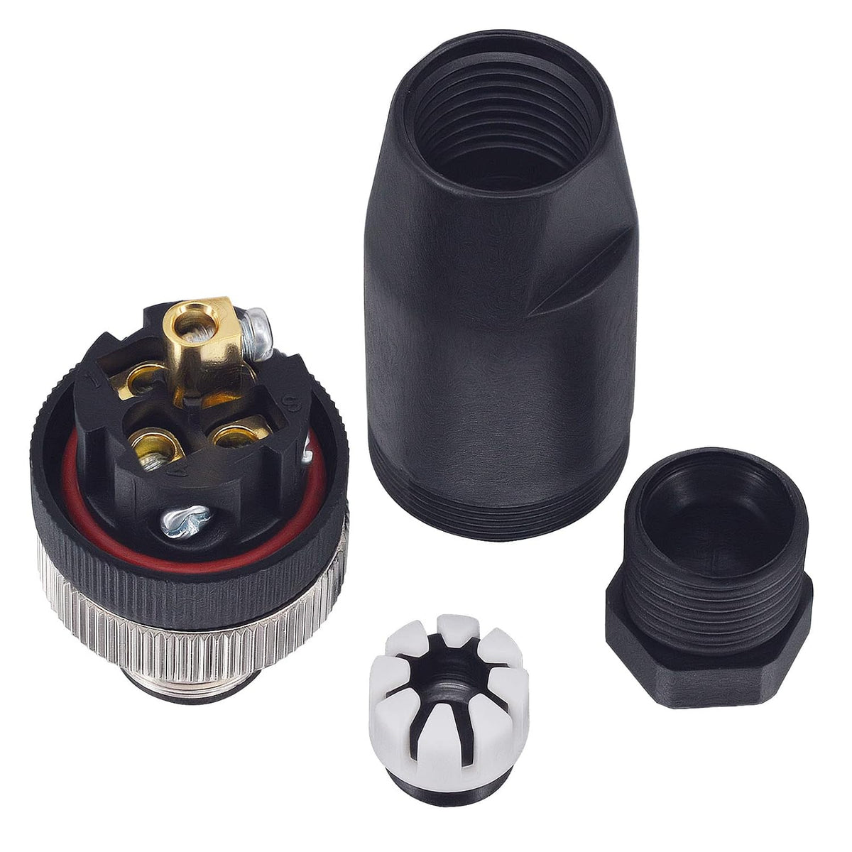 M12 5 Pin Male & Female Socket Panel Aviation Wire Connector,12mm Industrial Circular Connector, Outdoor Waterproof IP67,4 Sets