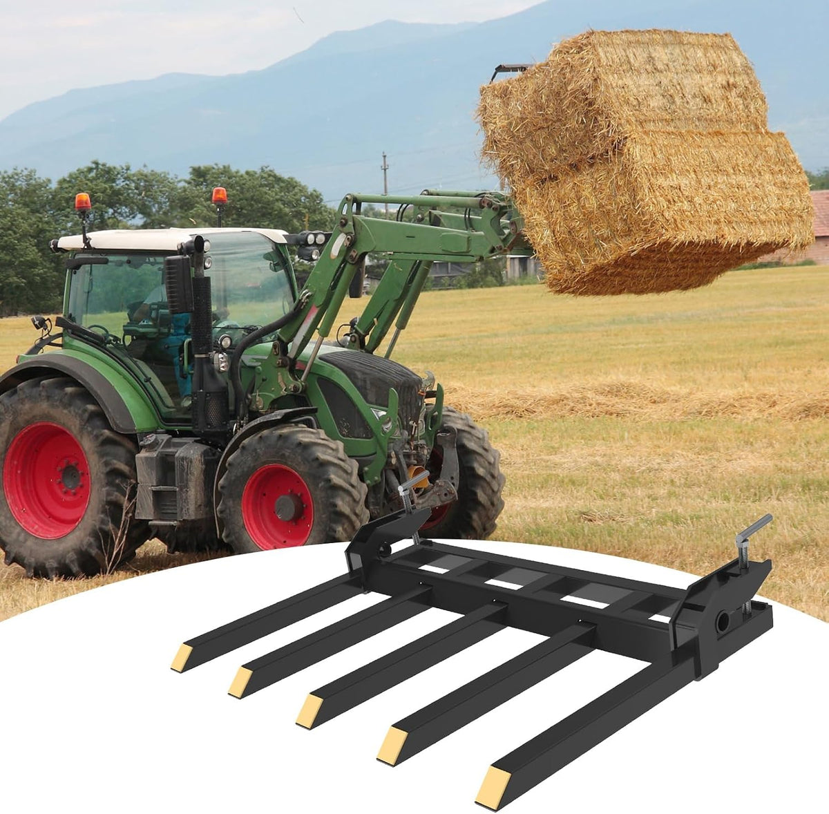 48" Clamp On Debris Forks, 2500 lbs Capacity Heavy Duty Clamp On Pallet Forks Bucket Attachments for Loader Bucket