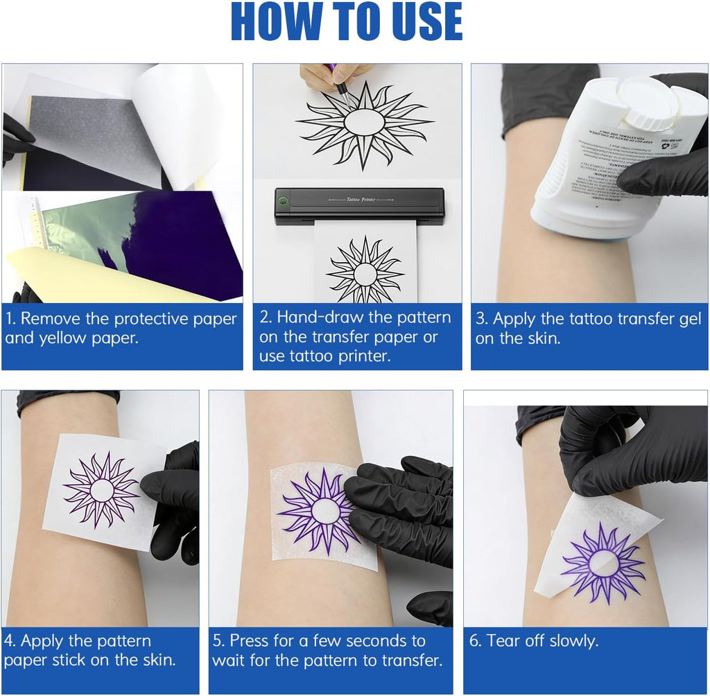 Tattoo Transfer Paper 100 Sheets A4 Size Tattoo Stencil Paper for Tattooing