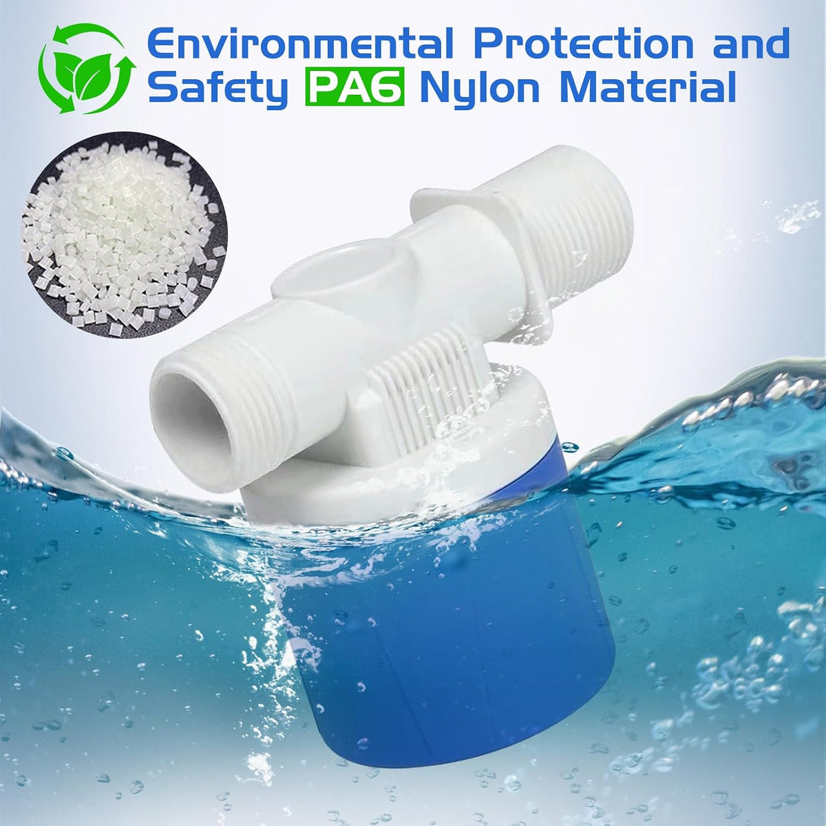 2 Pack 1/2" Water Float Valve For Water Tank Water Trough Pool Livestock