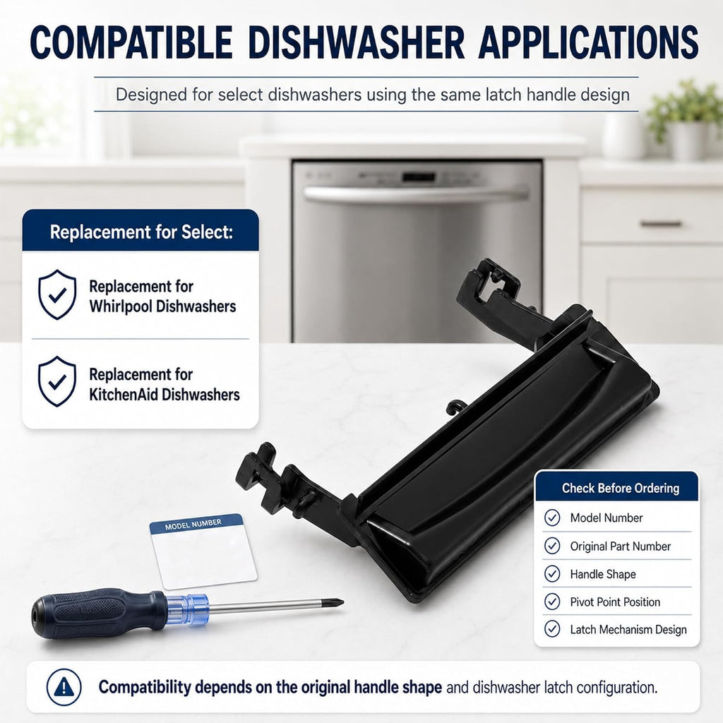 WP8269117 Dishwasher Door Latch Handle Replacement for Whirlpool KitchenAid
