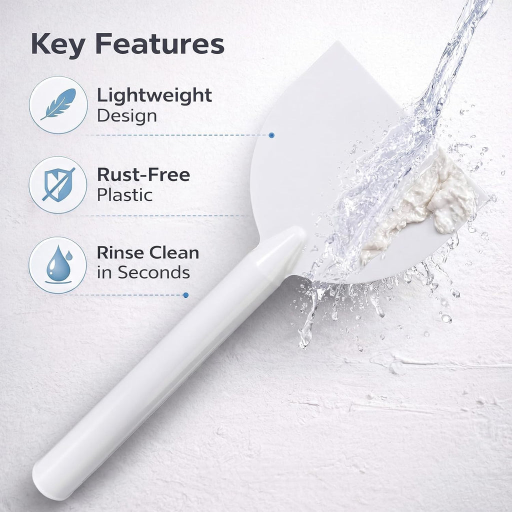 7'' Plastic Drywall Knife with Extra Long Handle Flexible Drywall Taping Knife Smooth Lightweight Wipedown Finishing