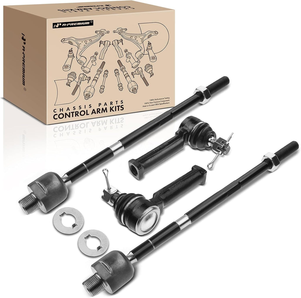 A-Premium Front Inner & Outer Tie Rod End Kit Fix Uneven Tire Wear