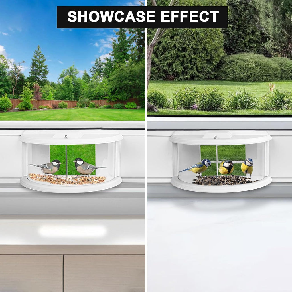 in Window Bird Feeders for Viewing - 180° Clear View Bird Feeder, Durable, Elegant, Fits Windows 27-35" Wide, for