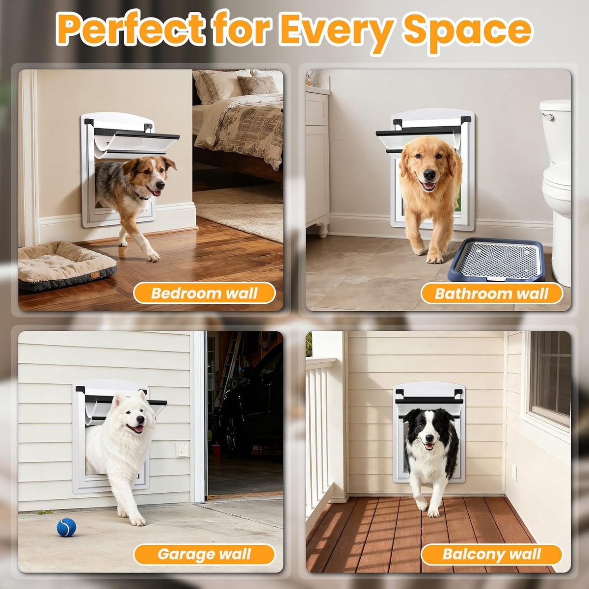 Cat Door for Wall, Energy Efficient Pet Entry Door