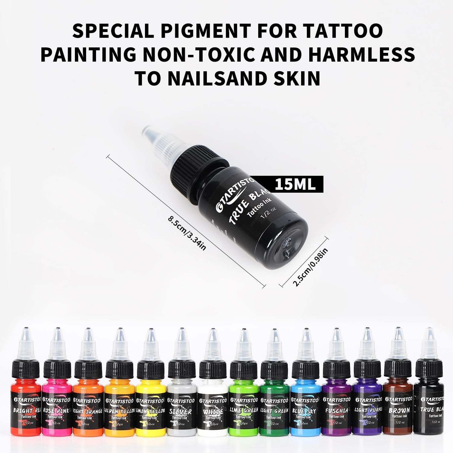 Tattoo Ink Set GTARTISTOO Professional 14 Colors 0.5oz Each