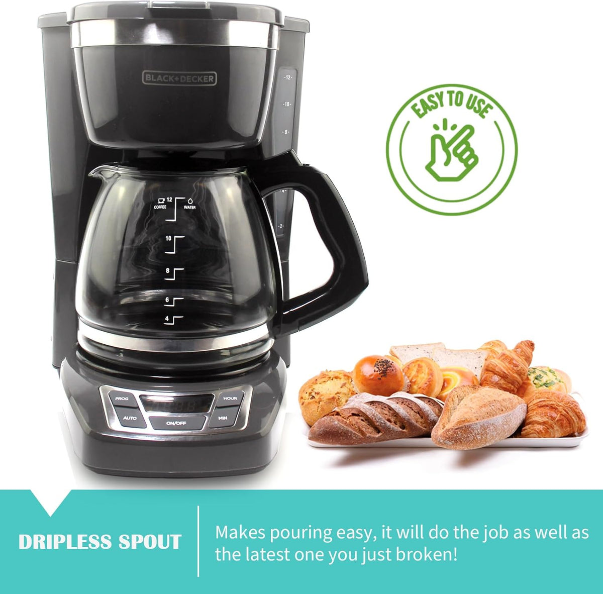 12-Cup Coffee Carafe Replacement for Black and Decker Coffeemaker