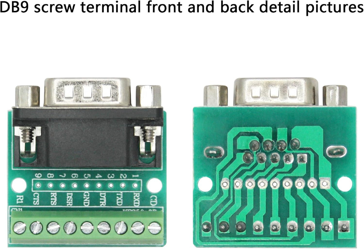 3-Pack DB9 Male Screw Terminal Adapter, D-SUB 9pin Breakout Plate Connector